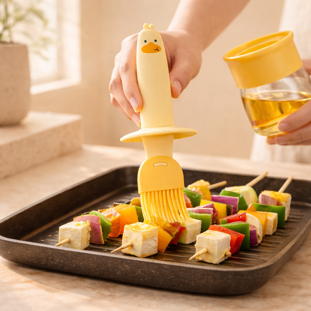 Smart Oil Dispenser Bottle with Silicone Brush (Leakproof & Mess-Free)