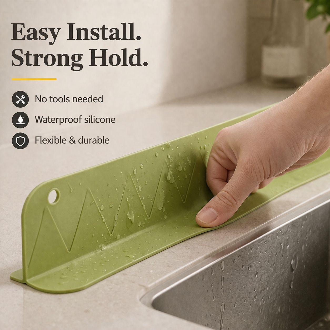 Silicone Sink Splash Guard – Waterproof Counter Protector for Mess-Free Kitchen