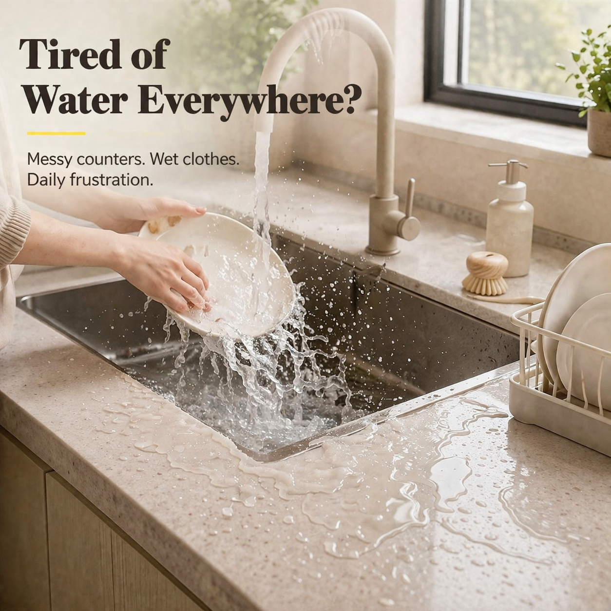 Silicone Sink Splash Guard – Waterproof Counter Protector for Mess-Free Kitchen