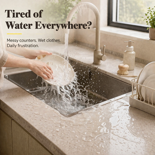 Silicone Sink Splash Guard – Waterproof Counter Protector for Mess-Free Kitchen